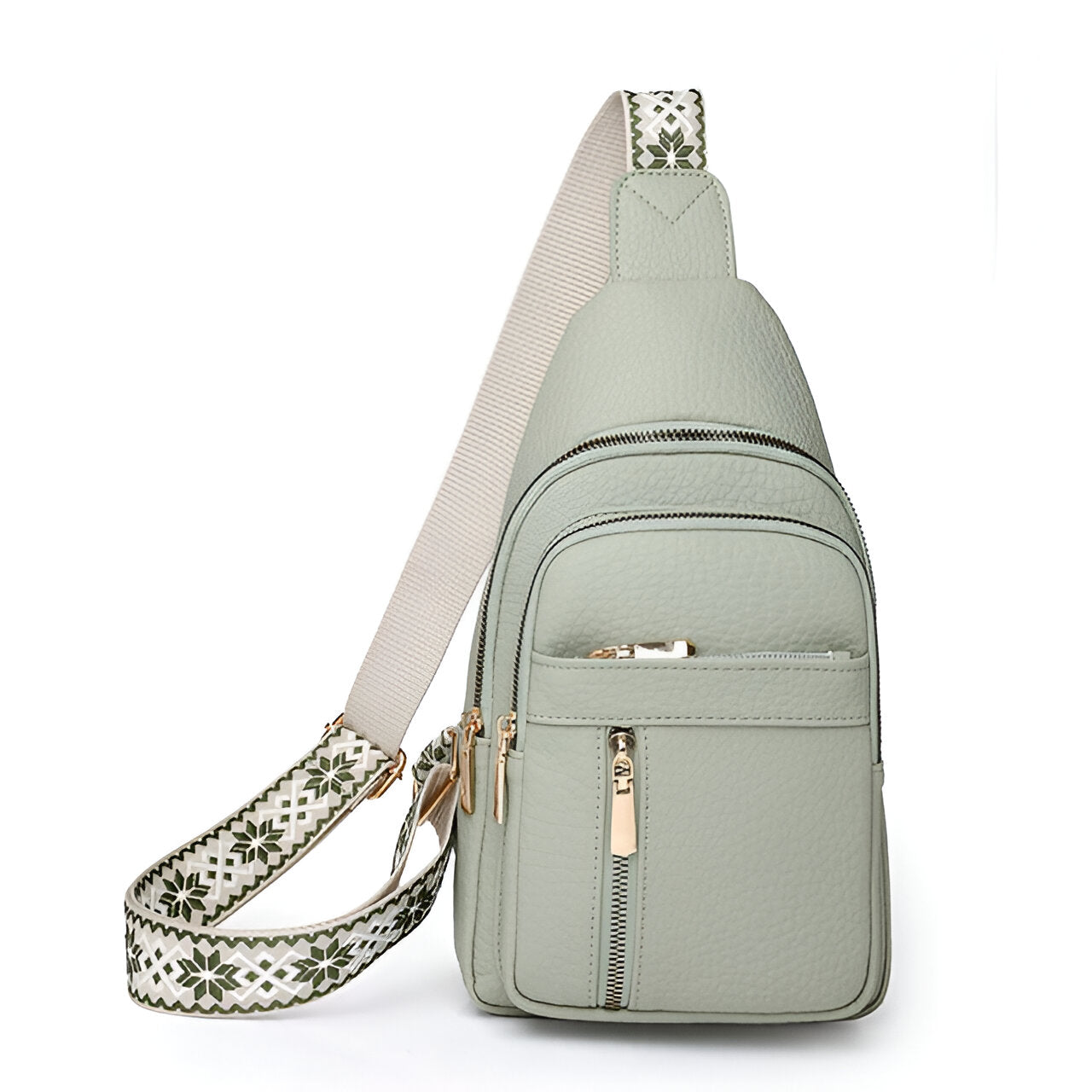 Diebstahlsichere Crossbody-Sling-Tasche mit gemustertem Riemen | Ka-mostore