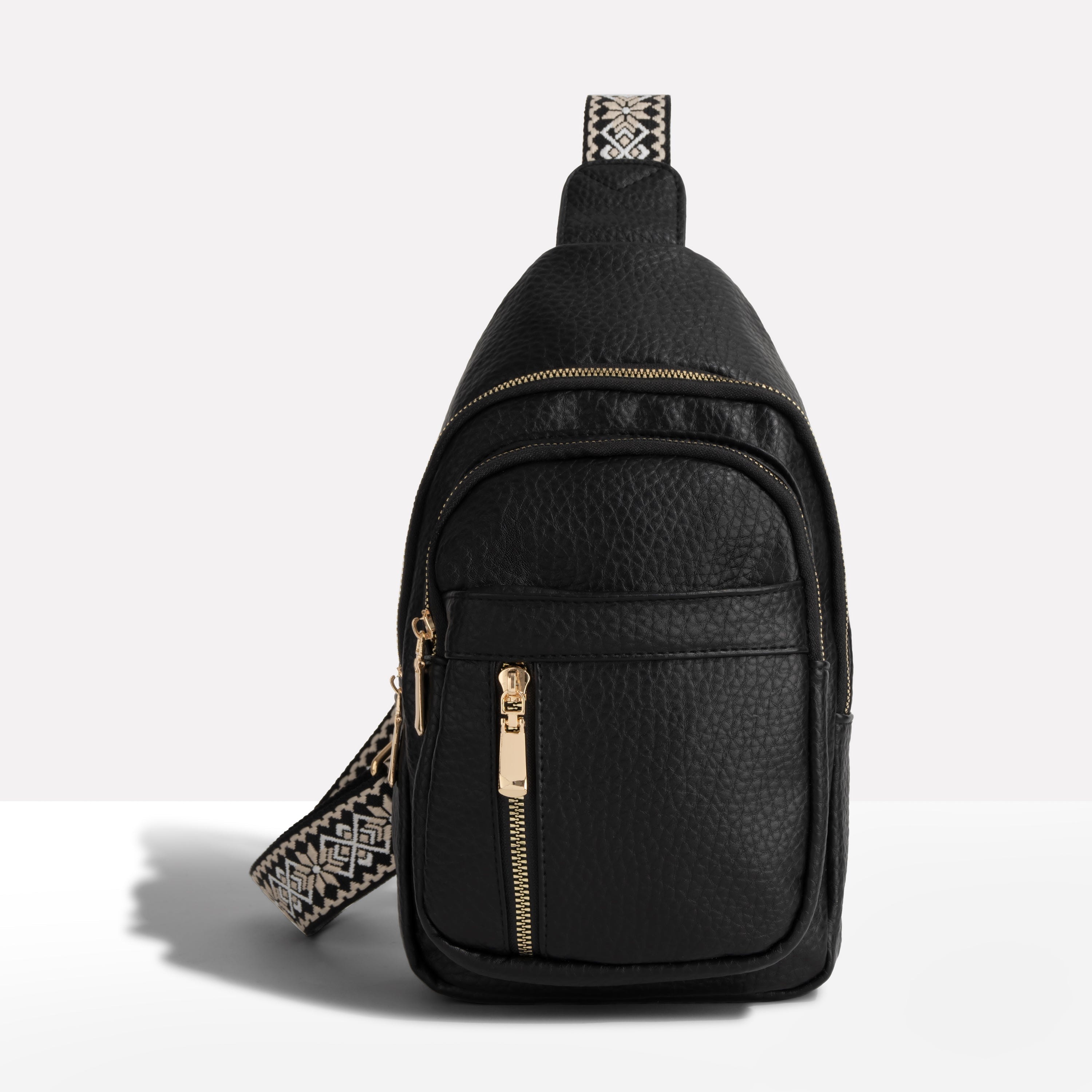 Diebstahlsichere Crossbody-Sling-Tasche mit gemustertem Riemen | Ka-mostore