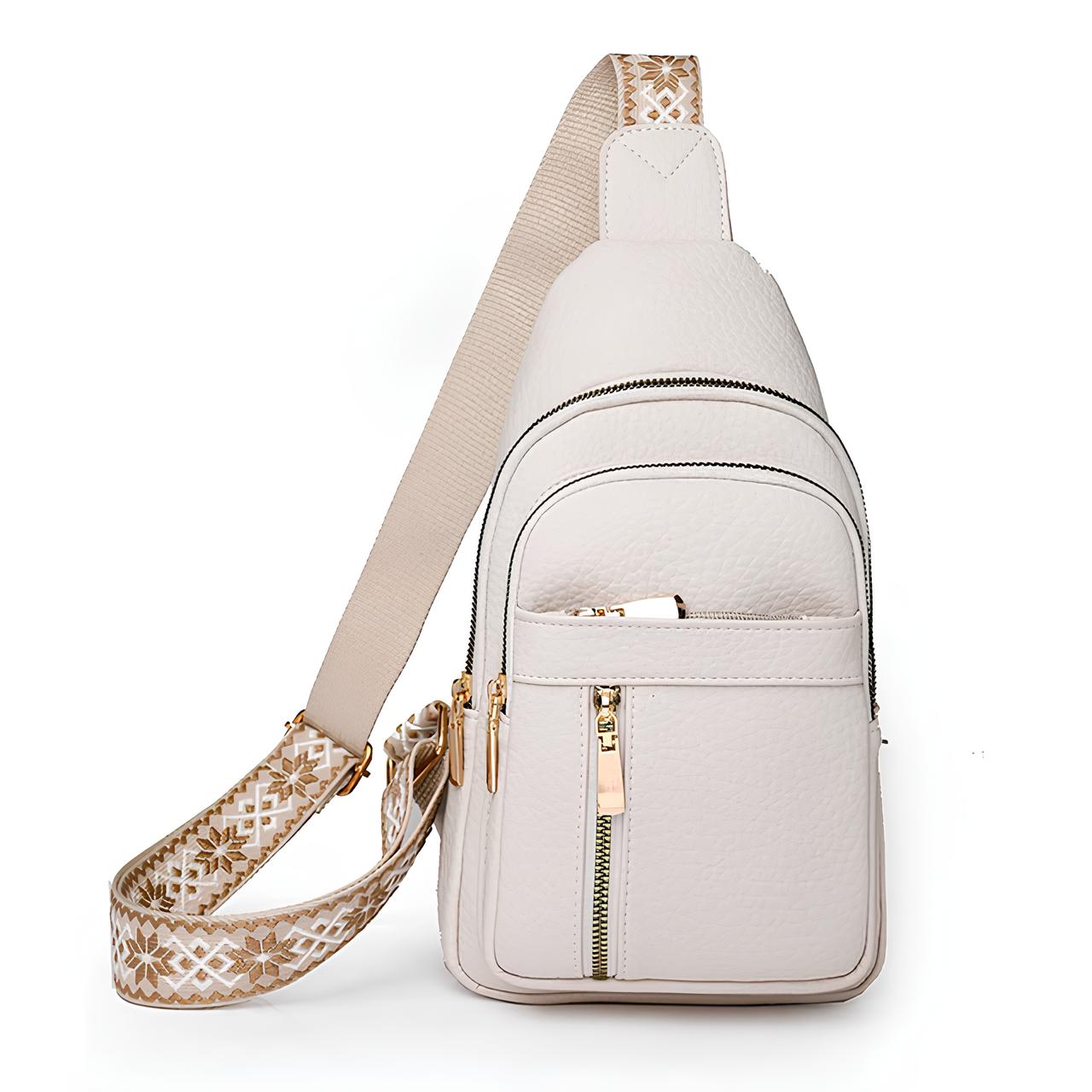 Diebstahlsichere Crossbody-Sling-Tasche mit gemustertem Riemen | Ka-mostore