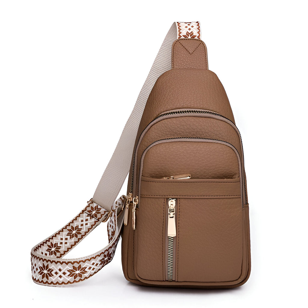 Diebstahlsichere Crossbody-Sling-Tasche mit gemustertem Riemen | Ka-mostore