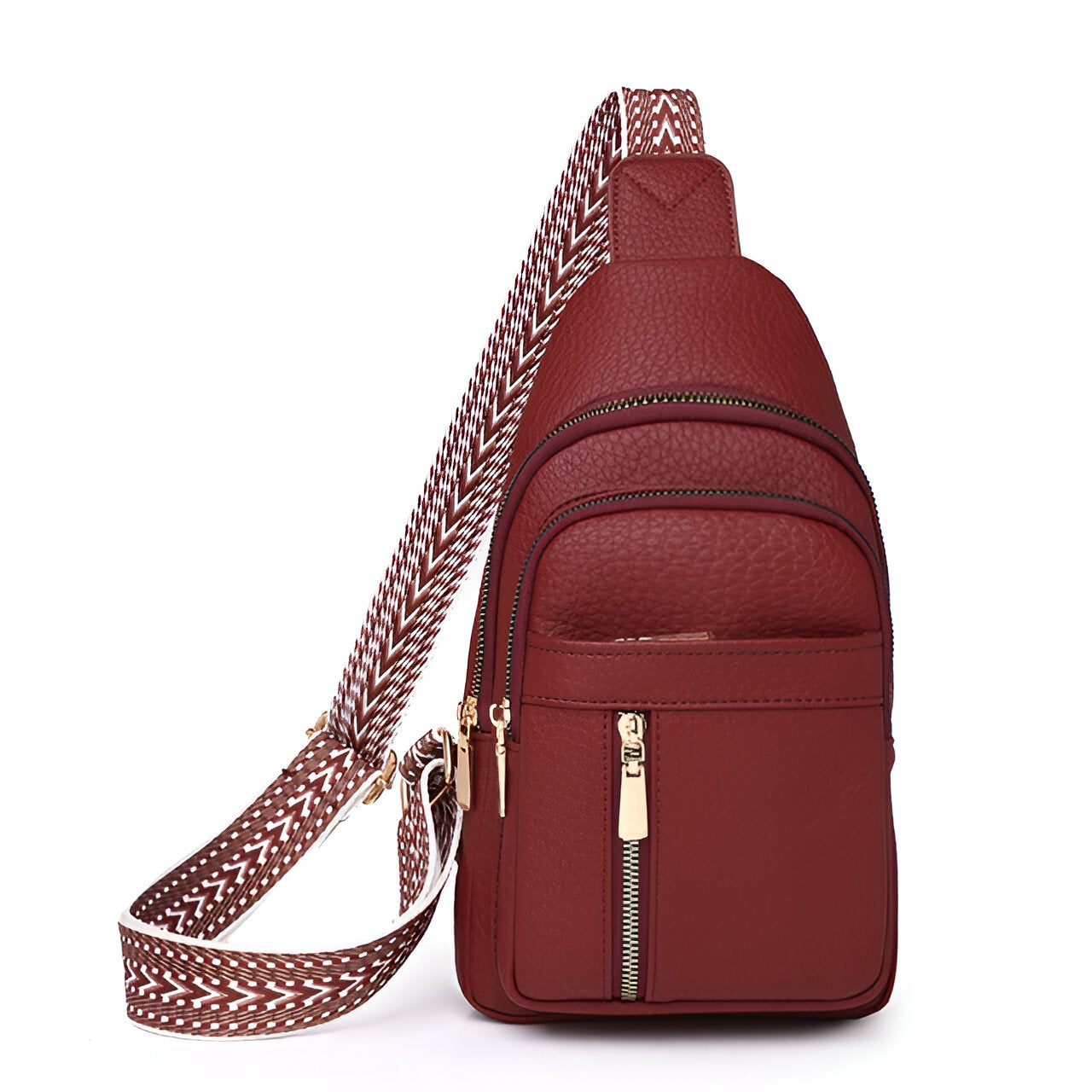 Diebstahlsichere Crossbody-Sling-Tasche mit gemustertem Riemen | Ka-mostore