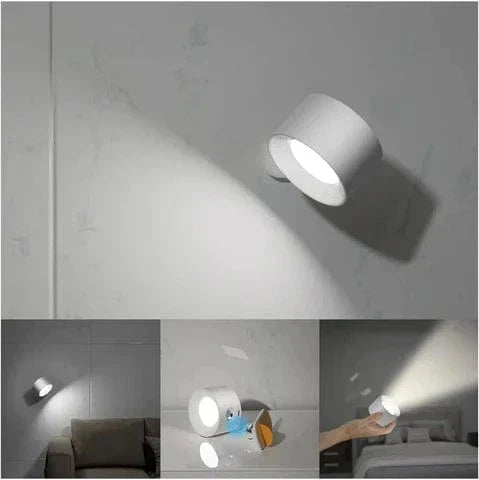 Nástěnná lampa na baterie | Dobíjecí, nastavitelná o 360° a bezdrátová pro ložnice, chodby a čtecí koutky | Ka-mostore