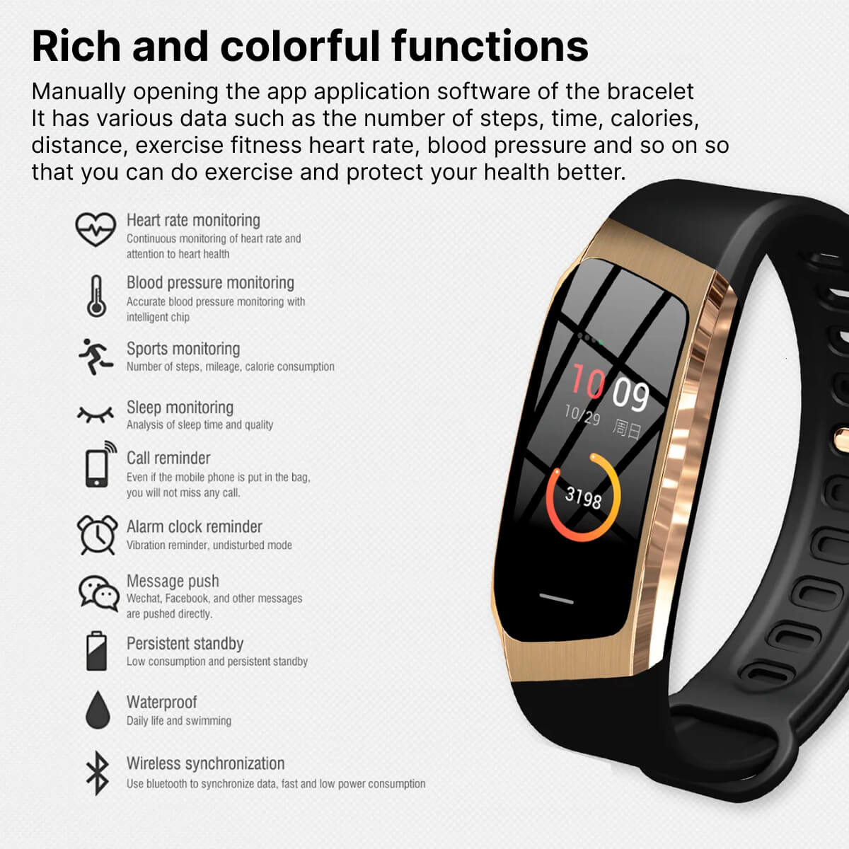 Blood Pressure Smart Watch and Heart Rate Monitor | Ka-mostore