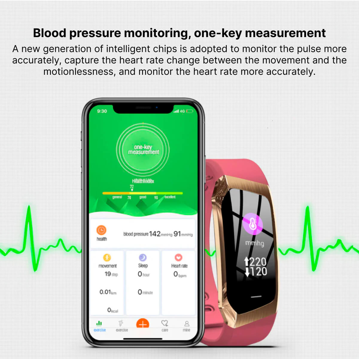 Blood Pressure Smart Watch and Heart Rate Monitor | Ka-mostore