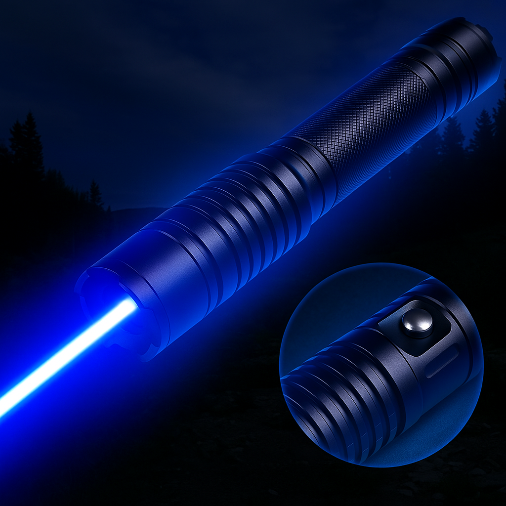 ブルーレーザーポインター | 450nm 高出力ビーム | 5000m以上の戦術射程 | 焦点調整可能 | Ka-mostore