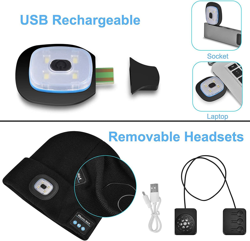 Svítící čepice s Bluetooth sluchátky | Ka-mostore