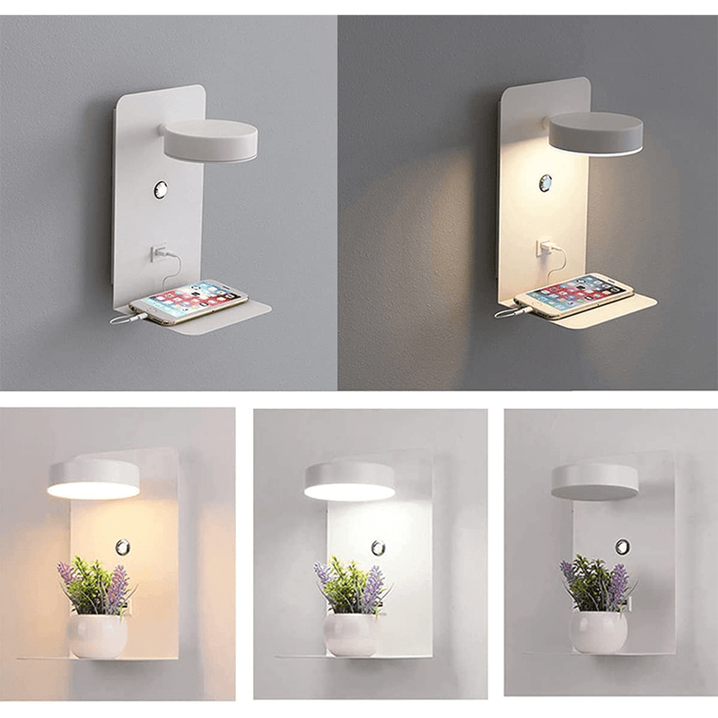 BrightSpot natlampe med oplader – 330° roterende LED skrivebordslampe med USB-opladningsdock | Ka-mostore