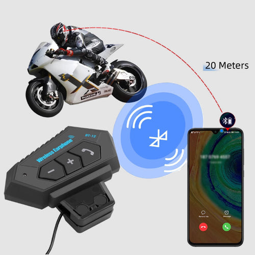 BT12 Motorcycle Helmet Bluetooth Headset | Ka-mostore