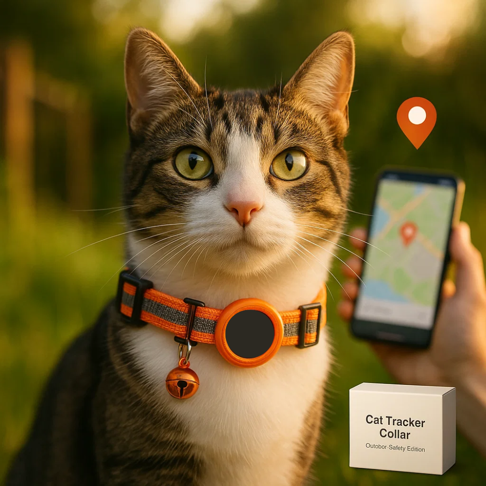 Cat GPS Tracking Collar | Quick Release Lock, Reflective Design & Durable for Outdoor Safety Adventures | Ka-mostore
