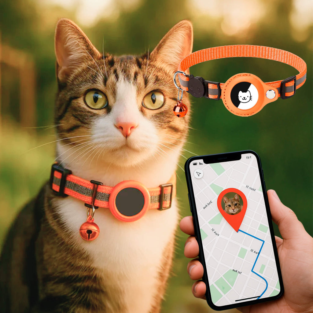 Cat GPS Tracking Collar | Quick Release Lock, Reflective Design & Durable for Outdoor Safety Adventures | Ka-mostore