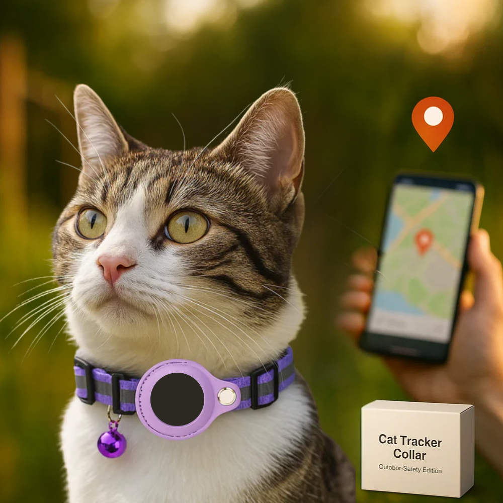 Cat GPS Tracking Collar | Quick Release Lock, Reflective Design & Durable for Outdoor Safety Adventures | Ka-mostore