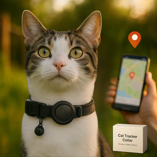 Cat GPS Tracking Collar | Quick Release Lock, Reflective Design & Durable for Outdoor Safety Adventures | Ka-mostore