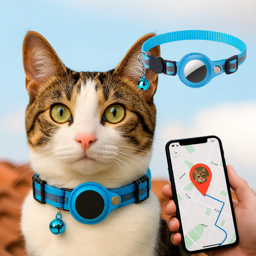 Cat GPS Tracking Collar | Quick Release Lock, Reflective Design & Durable for Outdoor Safety Adventures | Ka-mostore