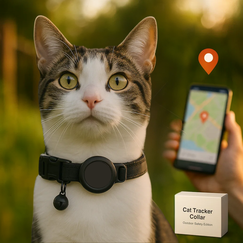 Cat GPS Tracking Collar | Quick Release Lock, Reflective Design & Durable for Outdoor Safety Adventures | Ka-mostore