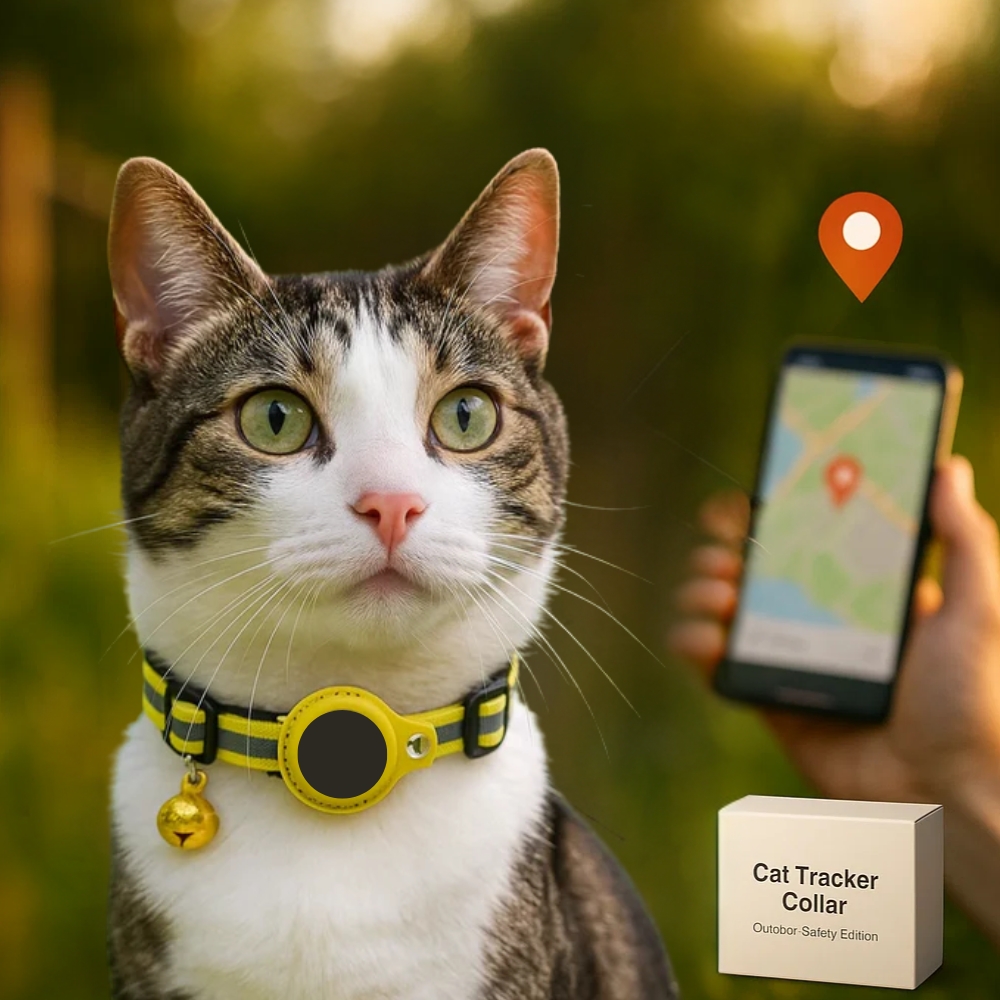 Cat GPS Tracking Collar | Quick Release Lock, Reflective Design & Durable for Outdoor Safety Adventures | Ka-mostore