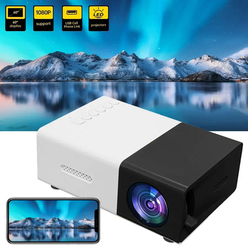 Portable LED Projector with Integrated Sound | Ka-mostore