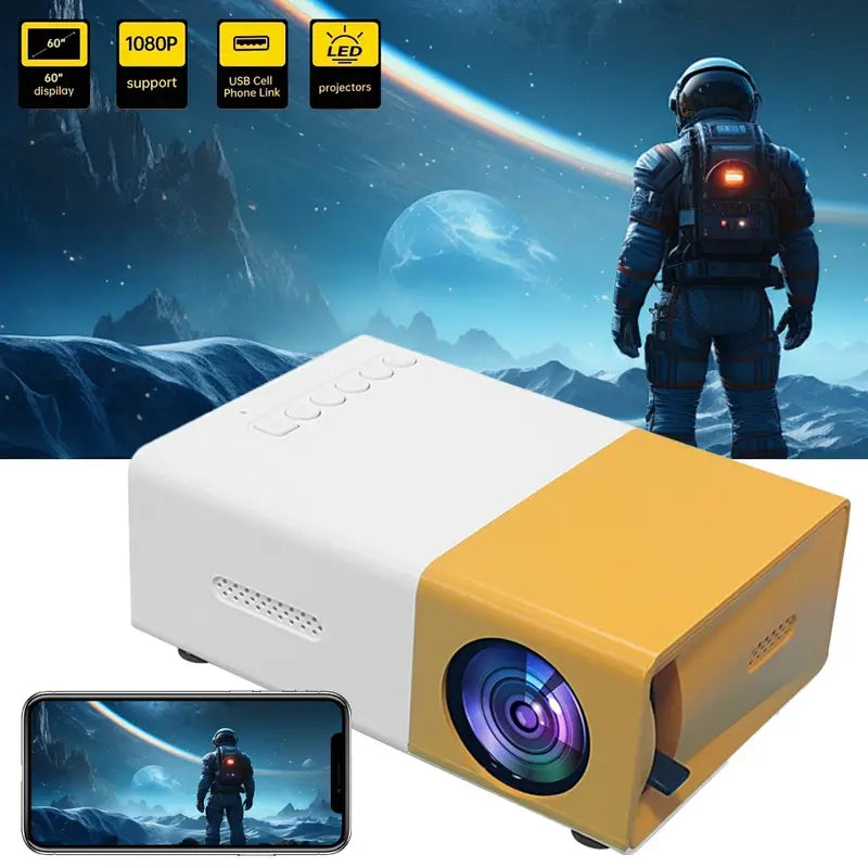 Portable LED Projector with Integrated Sound | Ka-mostore