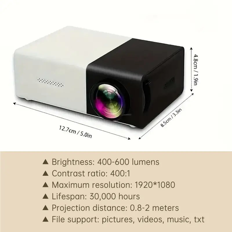 Portable LED Projector with Integrated Sound | Ka-mostore