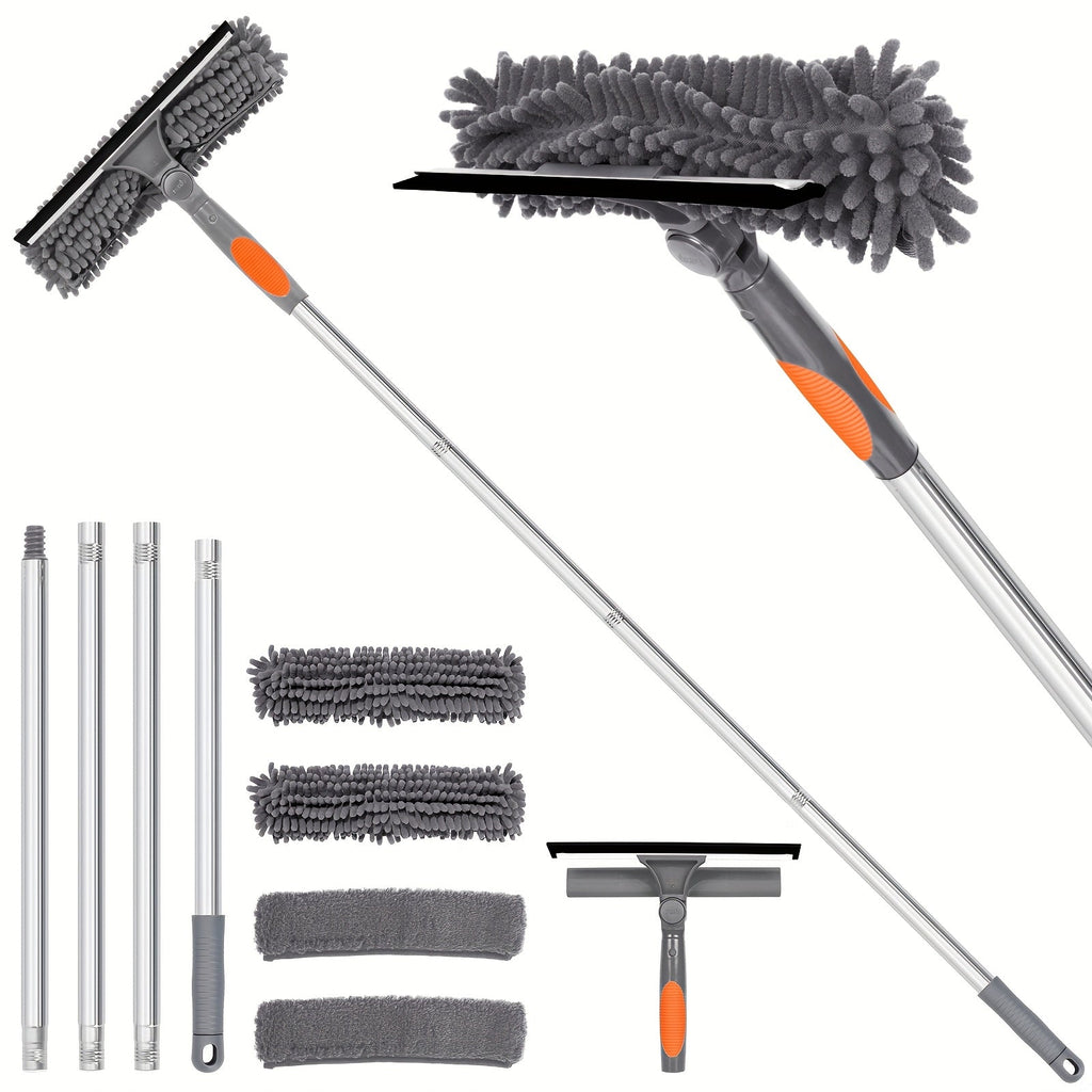 Crystal Clear Window Cleaner – Professional 2-in-1 Telescopic Window and Glass Cleaning System | Ka-mostore