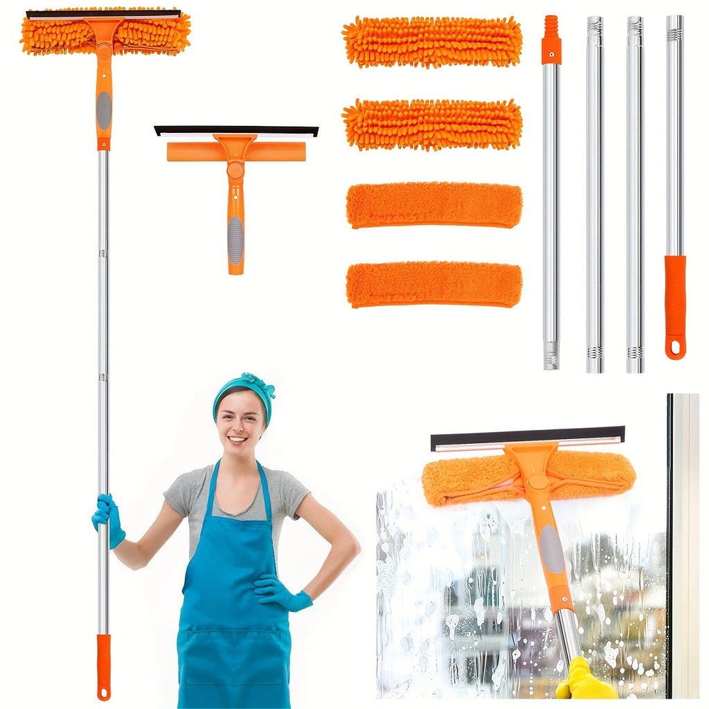 Crystal Clear Window Cleaner – Professional 2-in-1 Telescopic Window and Glass Cleaning System | Ka-mostore