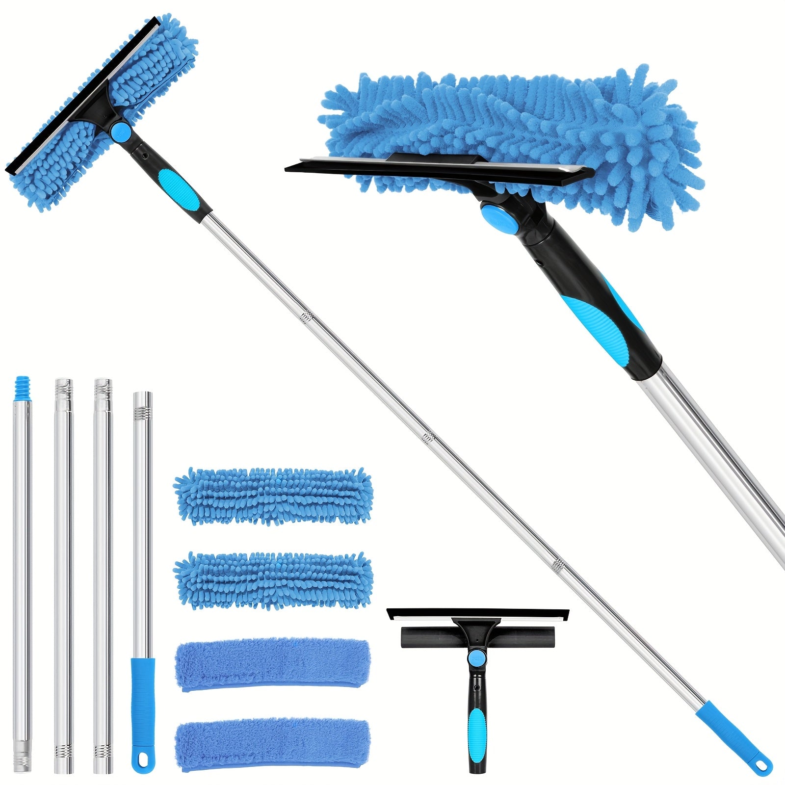 Crystal Clear Window Cleaner – Professional 2-in-1 Telescopic Window and Glass Cleaning System | Ka-mostore