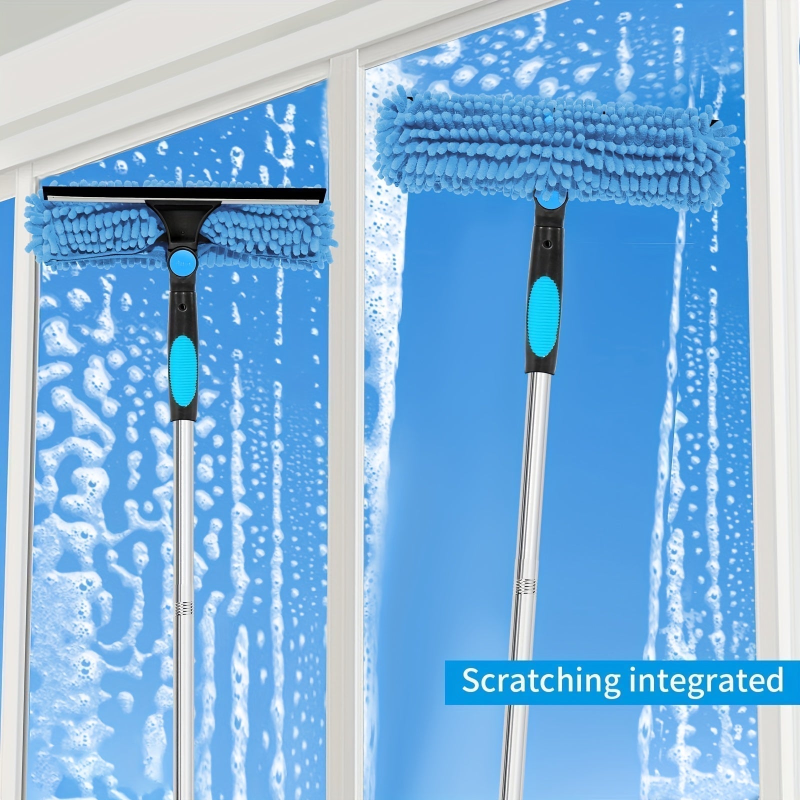 Crystal Clear Window Cleaner – Professional 2-in-1 Telescopic Window and Glass Cleaning System | Ka-mostore