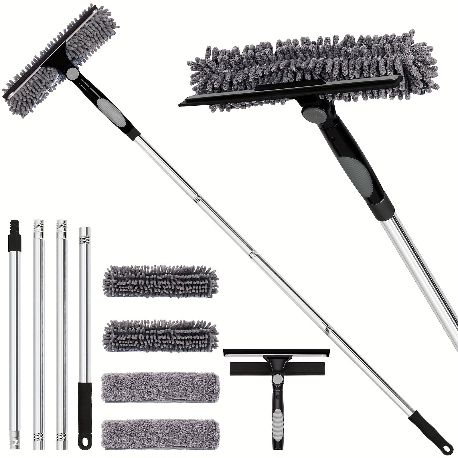 Crystal Clear Window Cleaner – Professional 2-in-1 Telescopic Window and Glass Cleaning System | Ka-mostore