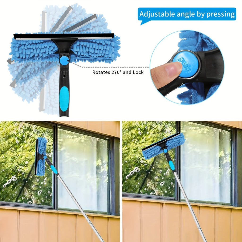 Crystal Clear Window Cleaner – Professional 2-in-1 Telescopic Window and Glass Cleaning System | Ka-mostore