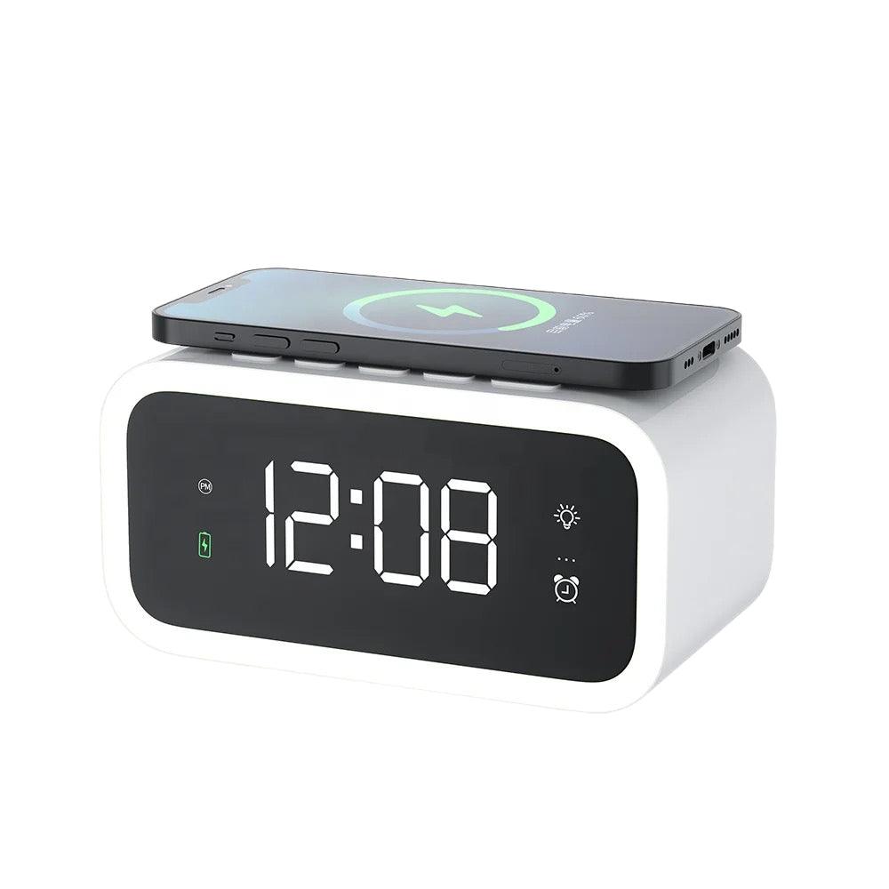 LED Alarm Clock with Built-in Wireless Charger | Ka-mostore