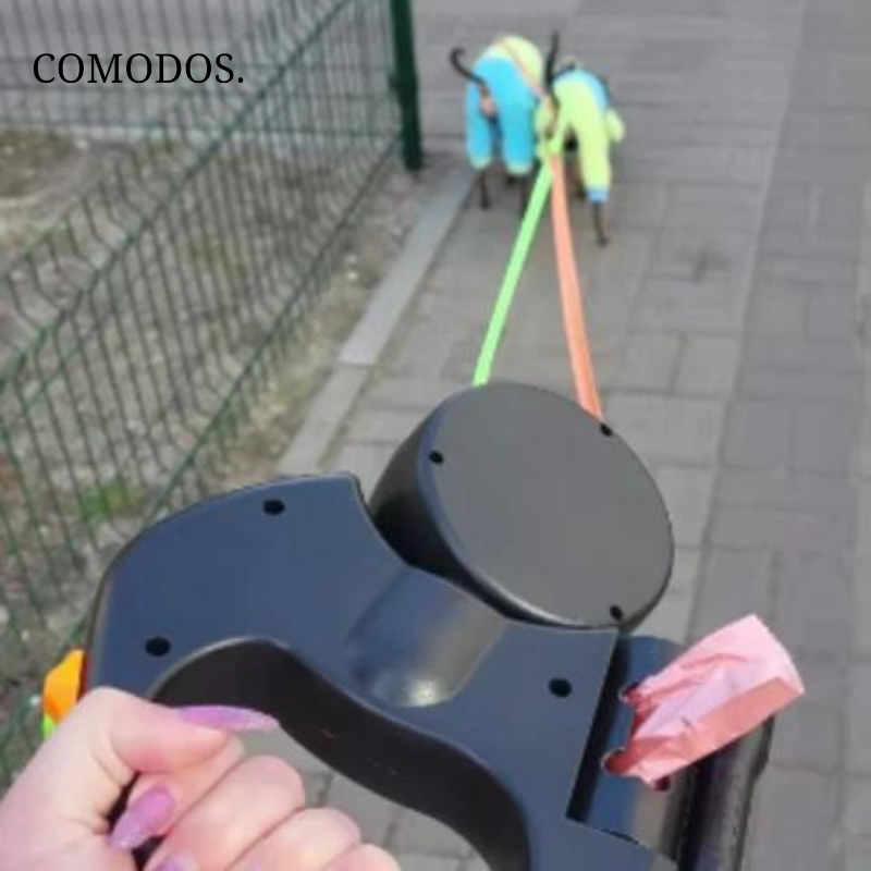 Retractable Dual Dog Leash with Built-in Light | Ka-mostore