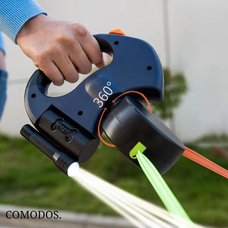 Retractable Dual Dog Leash with Built-in Light | Ka-mostore