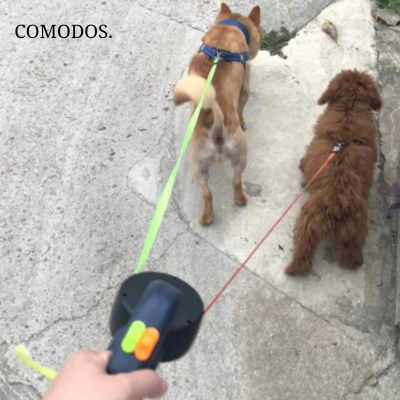Retractable Dual Dog Leash with Built-in Light | Ka-mostore