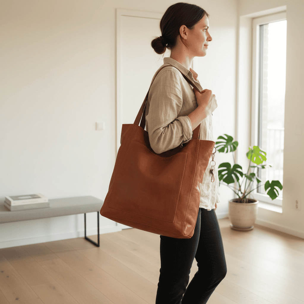 Bolso de hombro resistente de cuero genuino suave | Ka-mostore