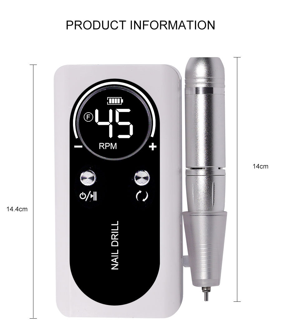 Electric Nail Drill 45000RPM Rechargeable Portable | Ka-mostore