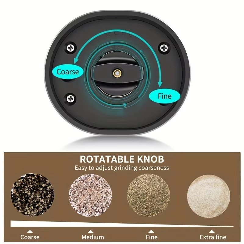 Set eléctrico de molinillos de pimienta y sal con grosor ajustable y luz LED | Ka-mostore