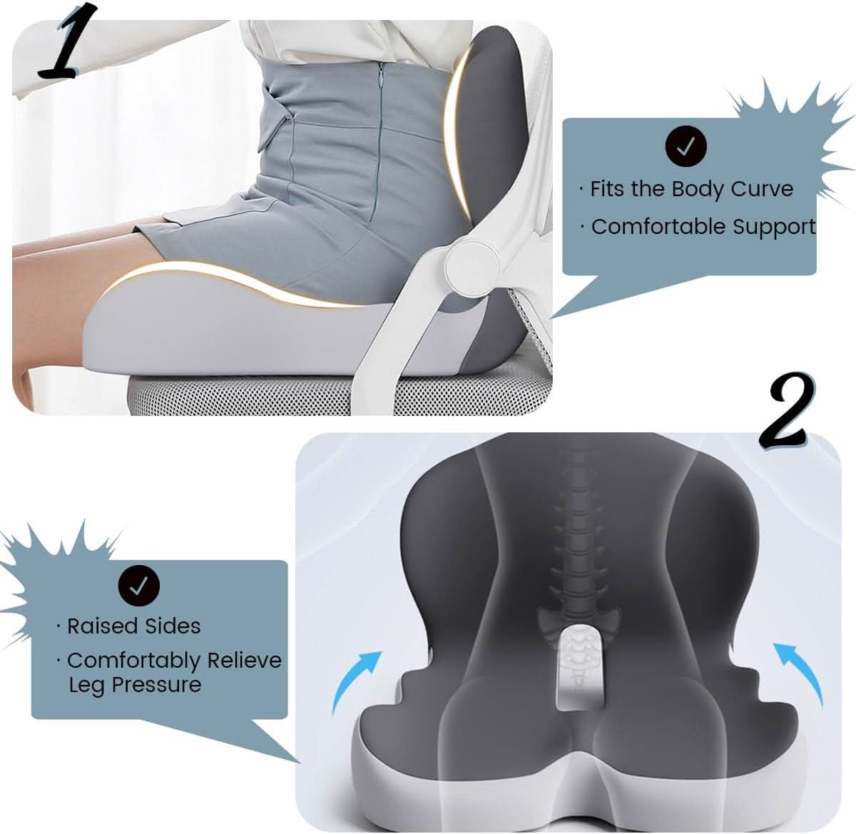 Comfort Seat Pad with Lower Back Support | Ka-mostore
