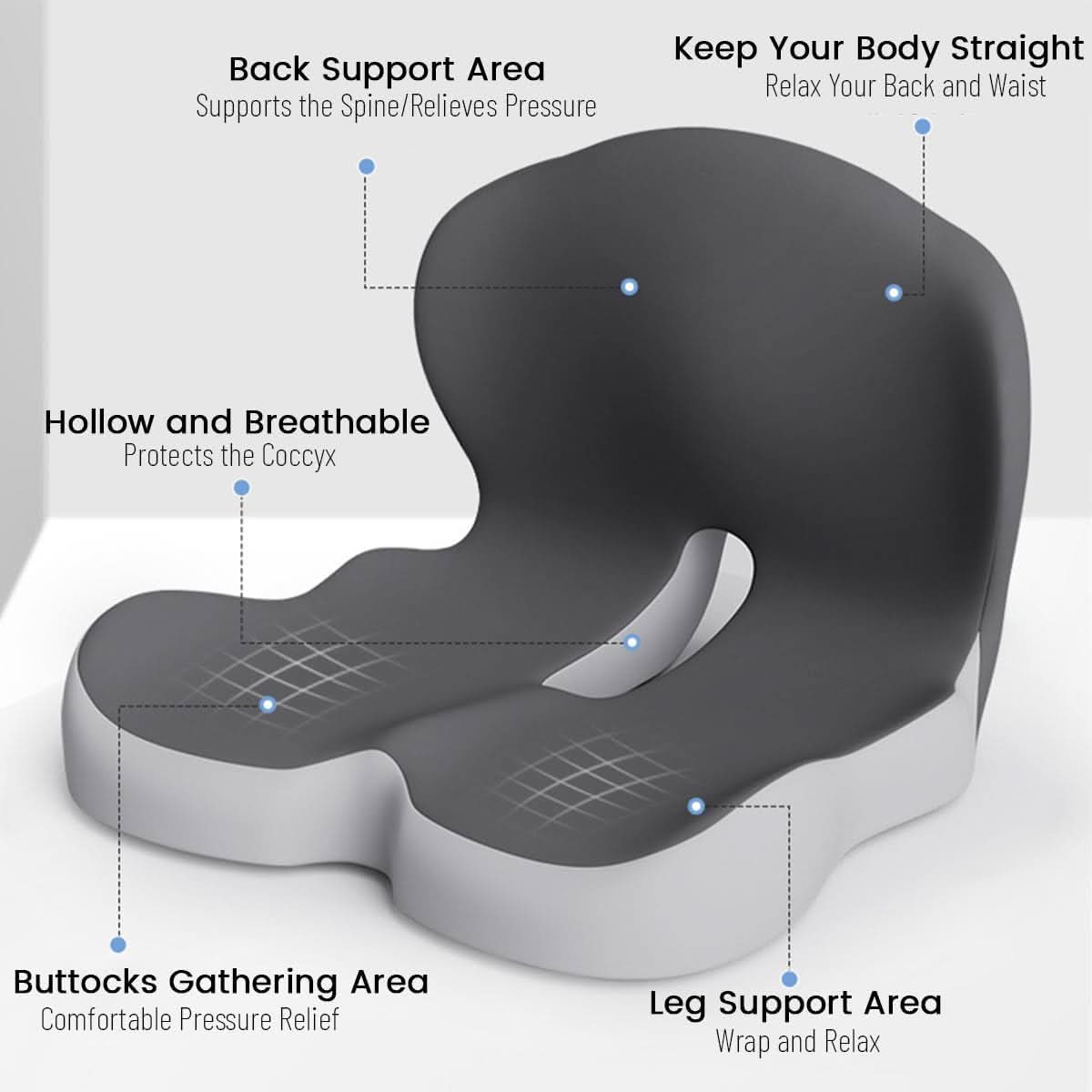 Comfort Seat Pad with Lower Back Support | Ka-mostore