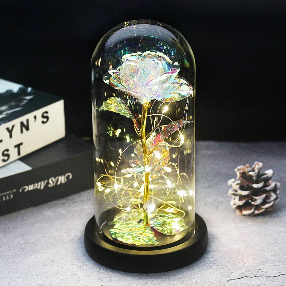 – Eternal Rose in Glass Dome with Atmospheric LED Lighting | Ka-mostore