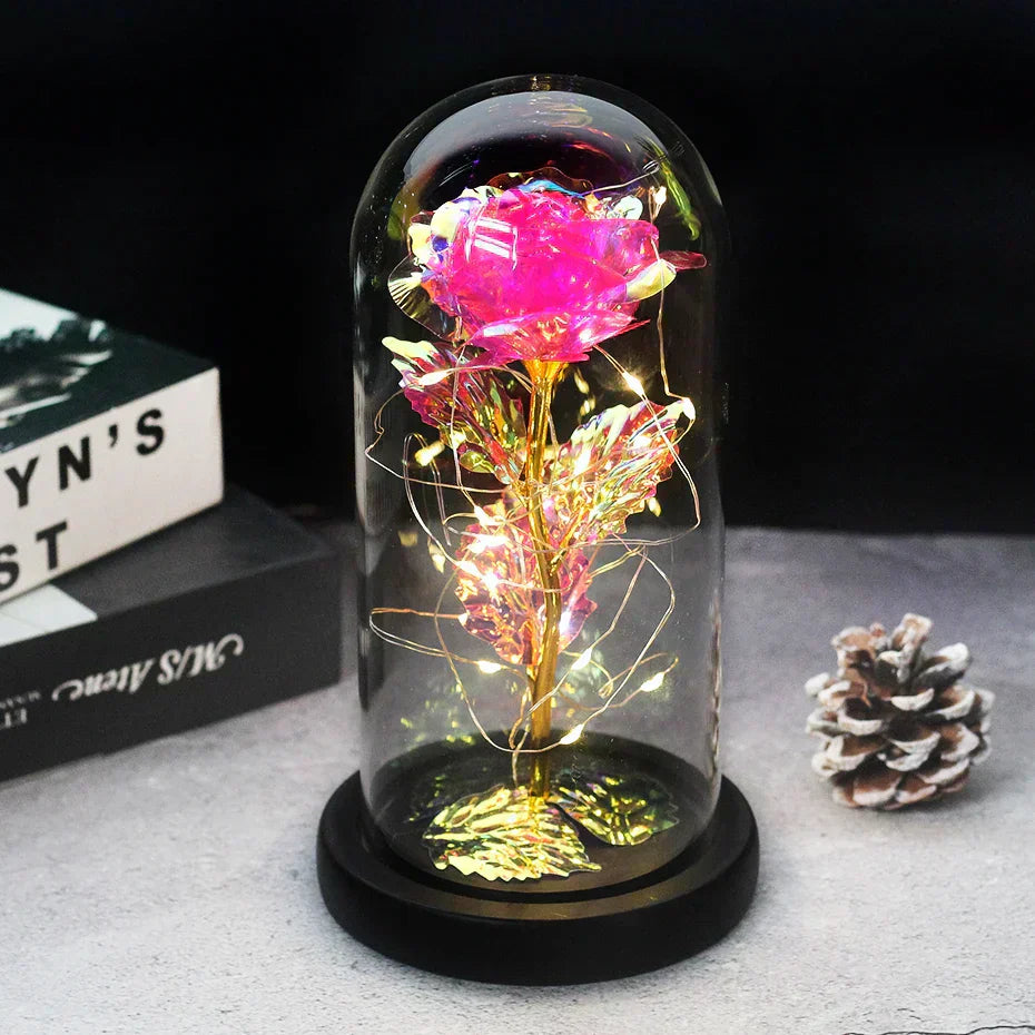 – Eternal Rose in Glass Dome with Atmospheric LED Lighting | Ka-mostore