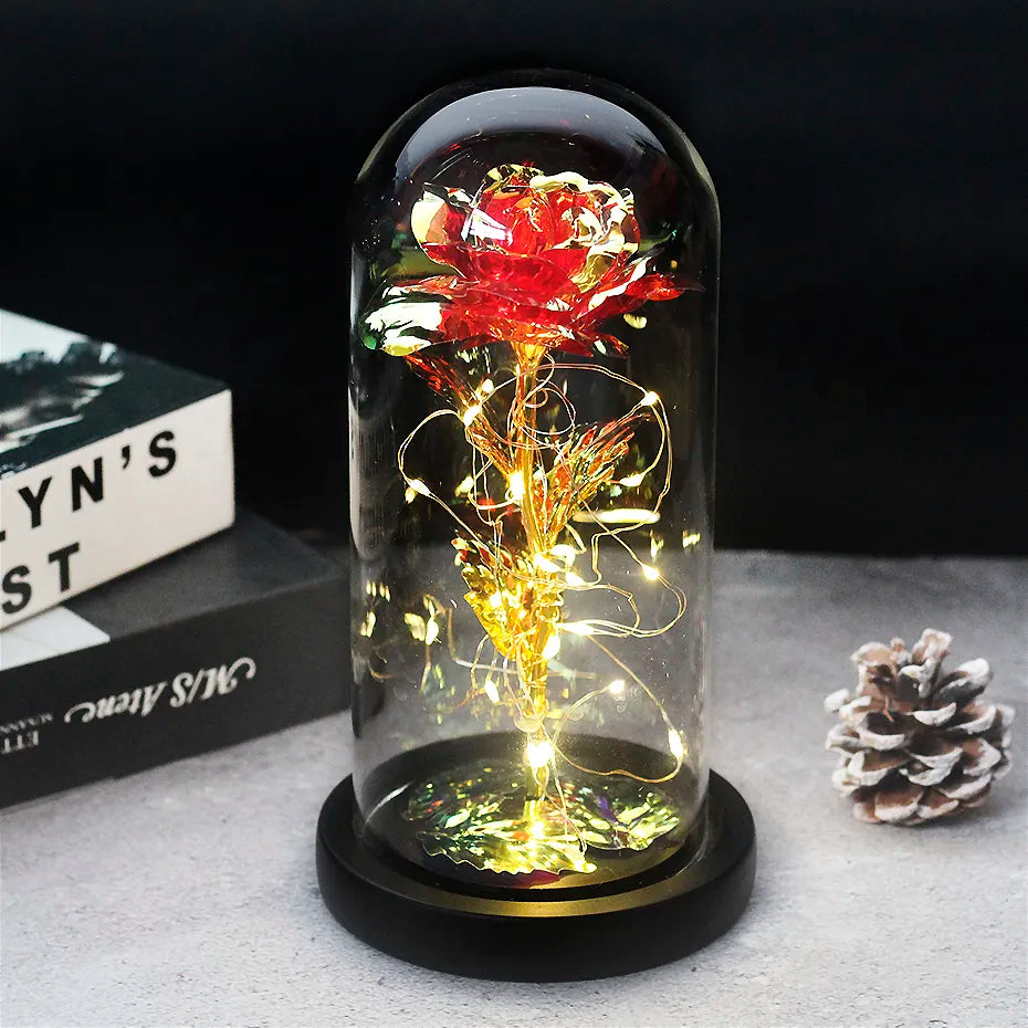 – Eternal Rose in Glass Dome with Atmospheric LED Lighting | Ka-mostore