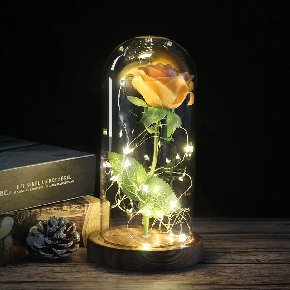 – Eternal Rose in Glass Dome with Atmospheric LED Lighting | Ka-mostore