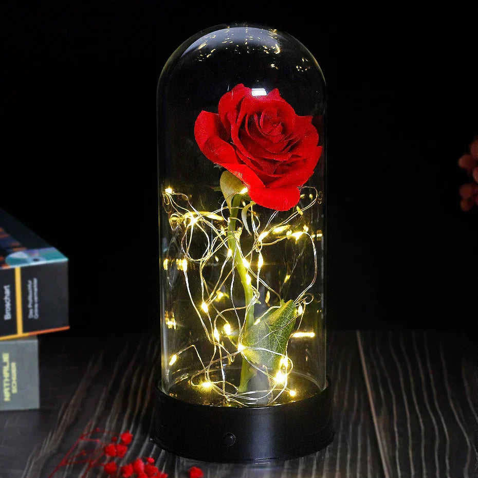 – Eternal Rose in Glass Dome with Atmospheric LED Lighting | Ka-mostore