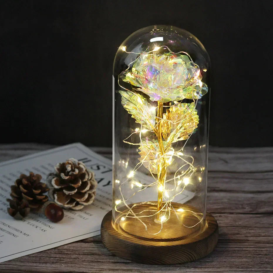 – Eternal Rose in Glass Dome with Atmospheric LED Lighting | Ka-mostore