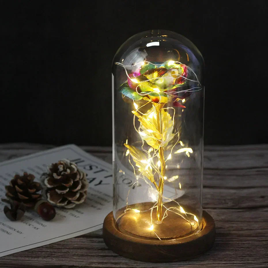 – Eternal Rose in Glass Dome with Atmospheric LED Lighting | Ka-mostore