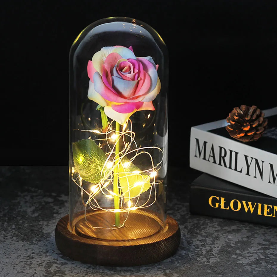 – Eternal Rose in Glass Dome with Atmospheric LED Lighting | Ka-mostore