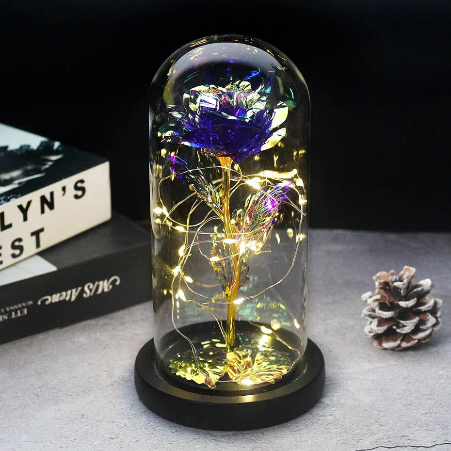 – Eternal Rose in Glass Dome with Atmospheric LED Lighting | Ka-mostore