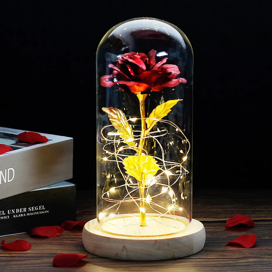 – Eternal Rose in Glass Dome with Atmospheric LED Lighting | Ka-mostore