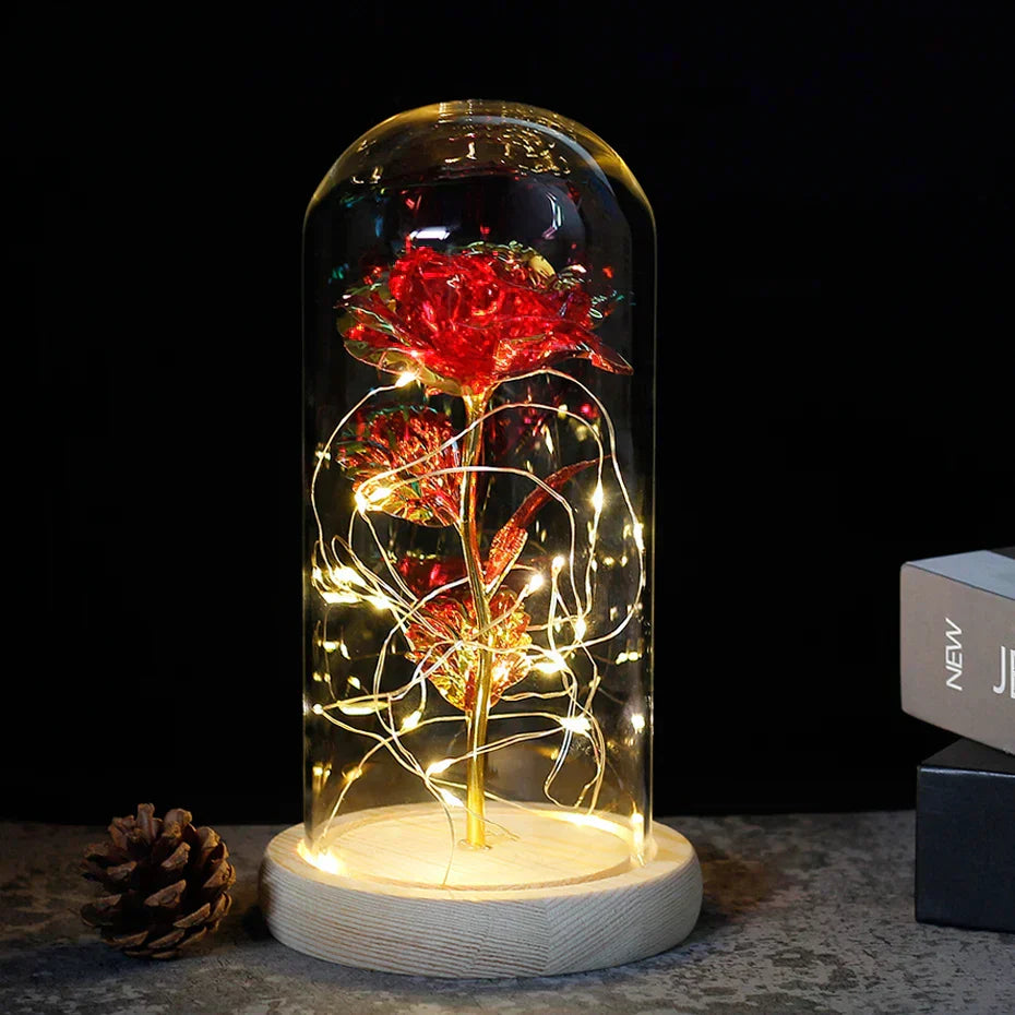 – Eternal Rose in Glass Dome with Atmospheric LED Lighting | Ka-mostore