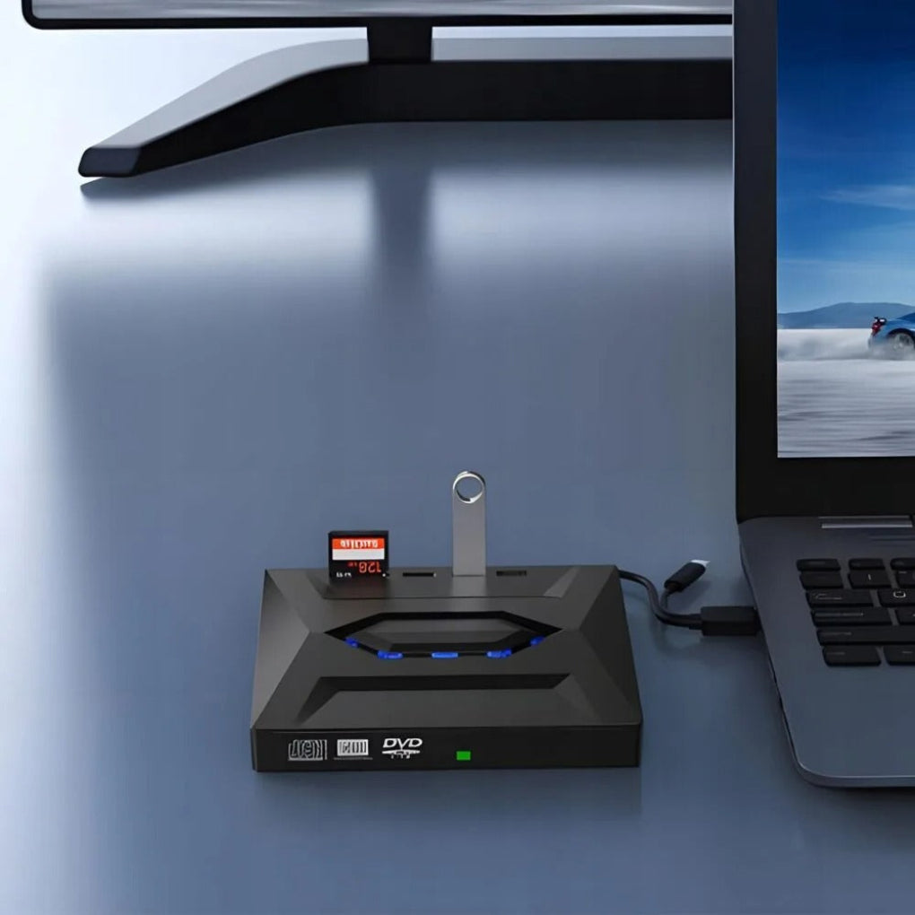 USB CD DVD Writer with SD Card Slot & Hub | Ka-mostore