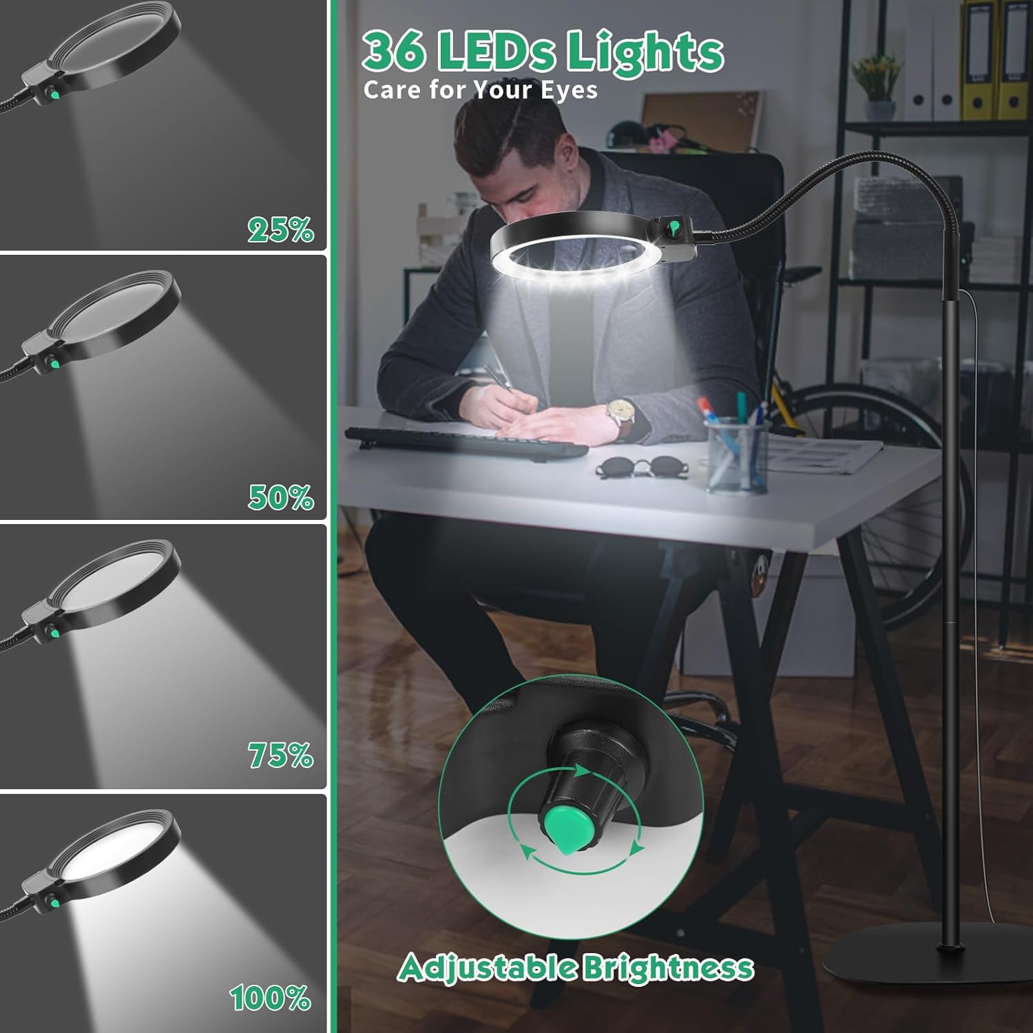 Full-Page Magnifying Glass with LED Light – Hands-Free Reading Aid for Books, Crafts & Hobbies | Ka-mostore